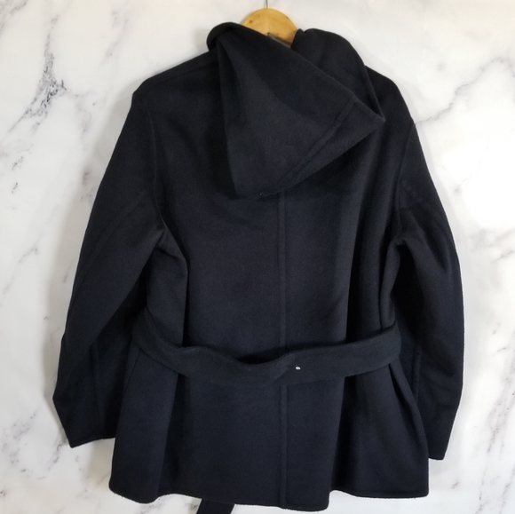 VINCE Wool and Cashmere Navy Jacket  w/ Hood, Lg - Picture 2 of 11